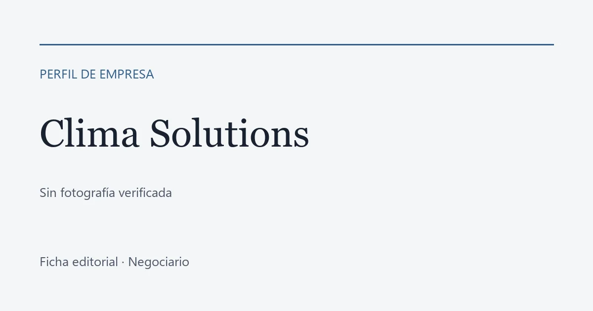 Ficha editorial de Clima Solutions, sin fotografía verificada
