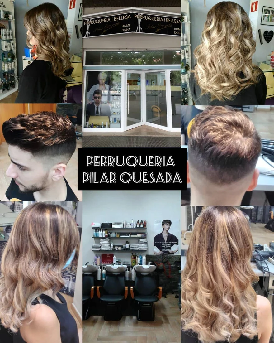 Montaje de trabajos y del salón publicado por la propia peluquería.