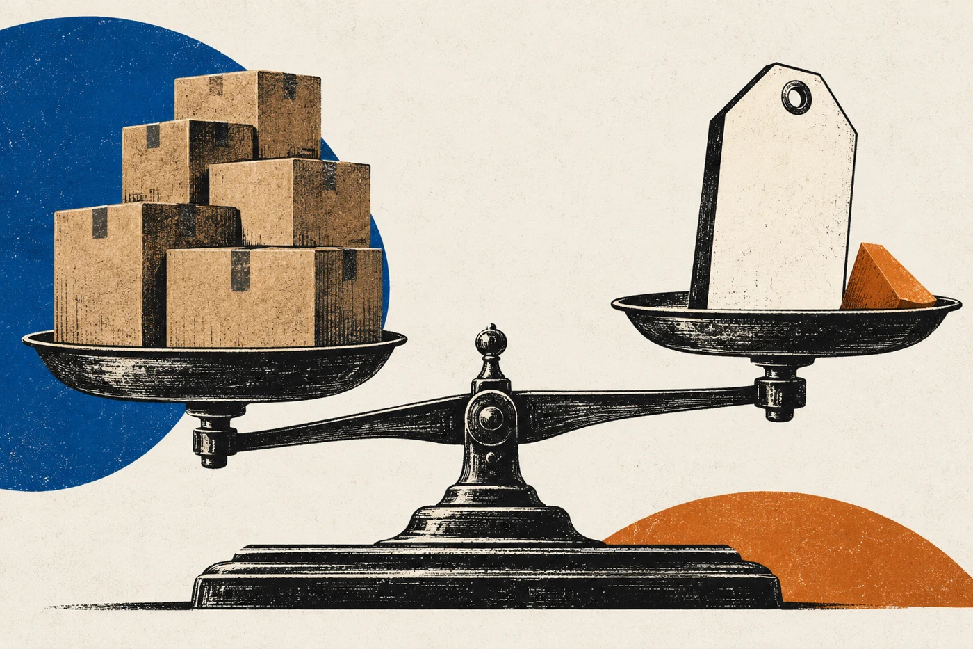 Ilustración editorial de coste, precio y parte restante. Creada con IA; las proporciones no representan el cálculo del ejemplo.
