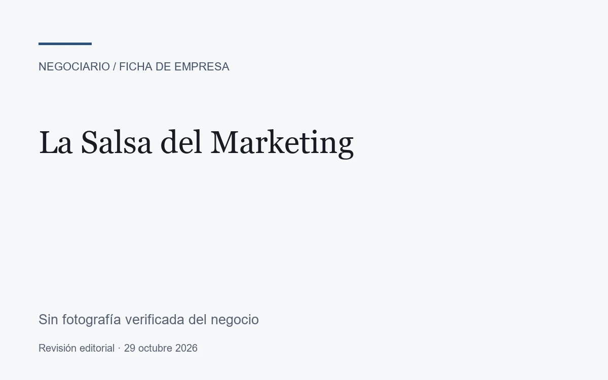 Ficha editorial de La Salsa del Marketing, sin fotografía verificada